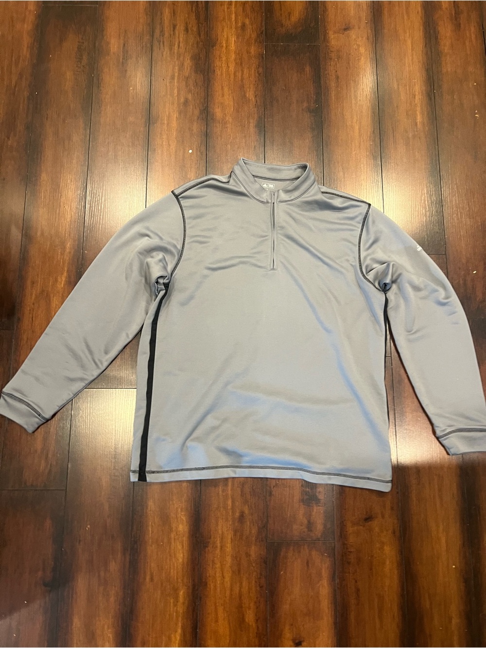 Men's Light Gray Quarter-Zip Pullover by Adidas